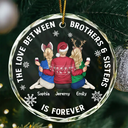 Gift For Sisters, Gift For Sibling, Family - The Greatest Gift Our Parents Gave Us Family Sisters Brothers - Personalized Circle Glass Ornament