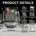 Gift For Bestie - Custom Photo Birth Flower Grow An Old Friend Bestie - Personalized Stemless Wine Glass