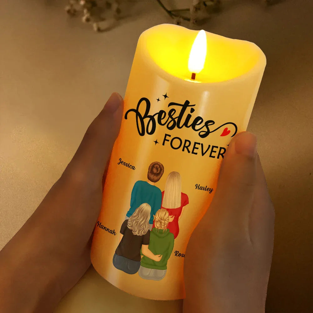 Happy,Gift For Bestie,Gift For Sisters,Gifts For Colleagues - Your Heart And My Heart Are Very Old Friends Friendship - Personalized Flameless LED Candle