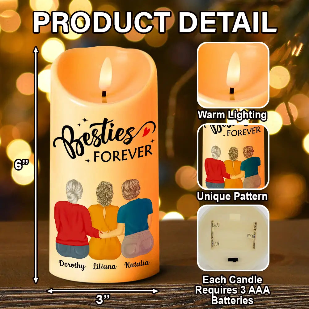 Happy,Gift For Bestie,Gift For Sisters,Gifts For Colleagues - Your Heart And My Heart Are Very Old Friends Friendship - Personalized Flameless LED Candle