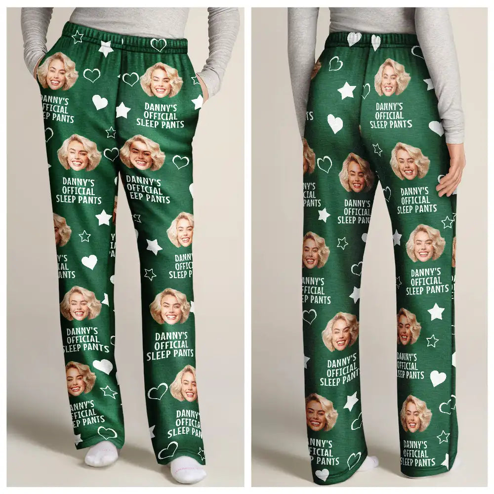 Gift For Couples, Gift For Husband - Custom Photo Funny Couple Daddy's Official Sleep Pants - Personalized Pajama Pants
