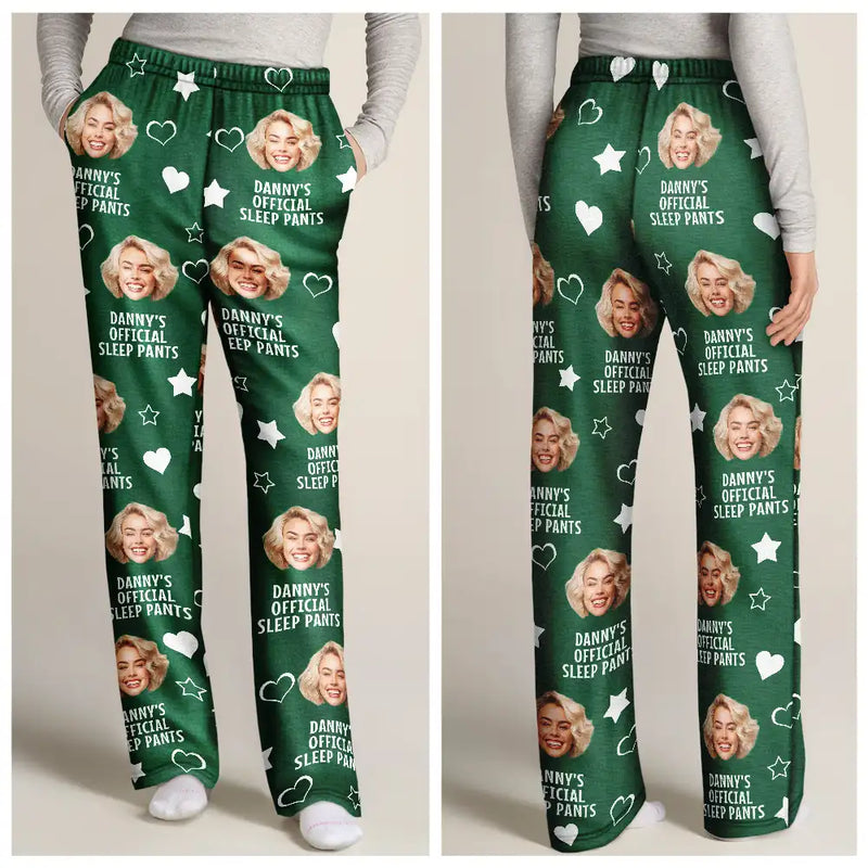 Gift For Couples, Gift For Husband - Custom Photo Funny Couple Daddy's Official Sleep Pants - Personalized Pajama Pants
