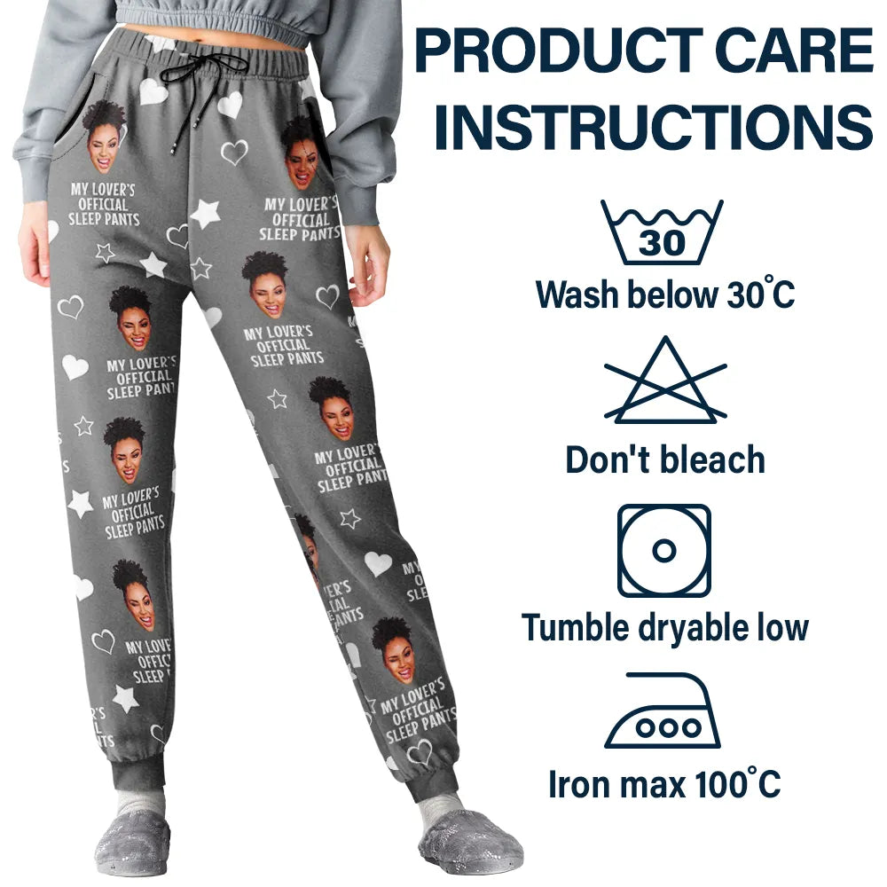 Gift For Couples, Gift For Husband - Custom Photo Funny Couple Daddy's Official Sleep Pants - Personalized Pajama Pants
