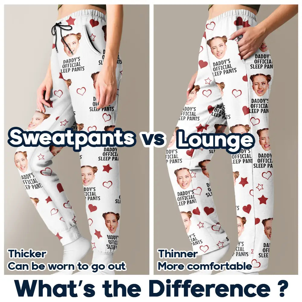 Gift For Couples, Gift For Husband - Custom Photo Funny Couple Daddy's Official Sleep Pants - Personalized Pajama Pants
