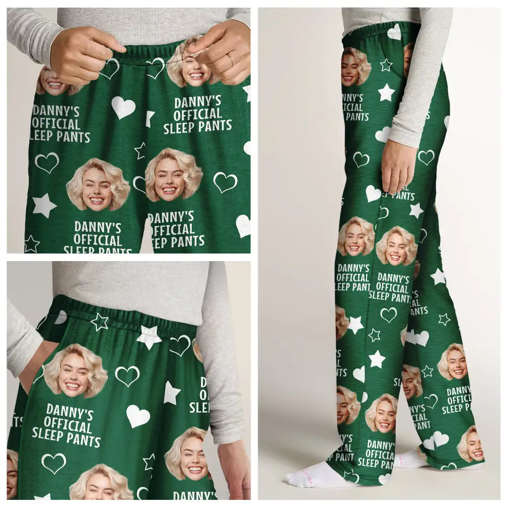 Gift For Couples, Gift For Husband - Custom Photo Funny Couple Daddy's Official Sleep Pants - Personalized Pajama Pants
