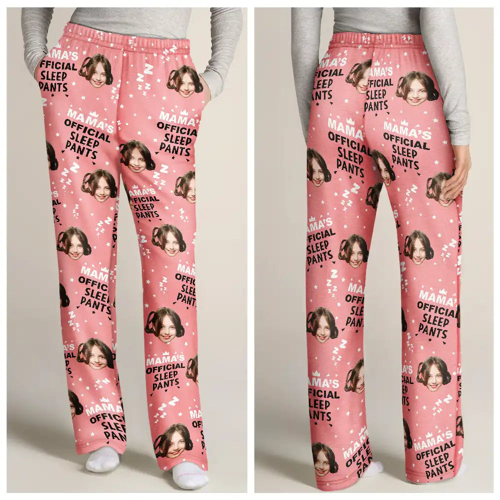 Gift For Mother,Gift For Grandma,Funny - Custom Photo Mama's Official Sleep Pants - Personalized Pajama Pants