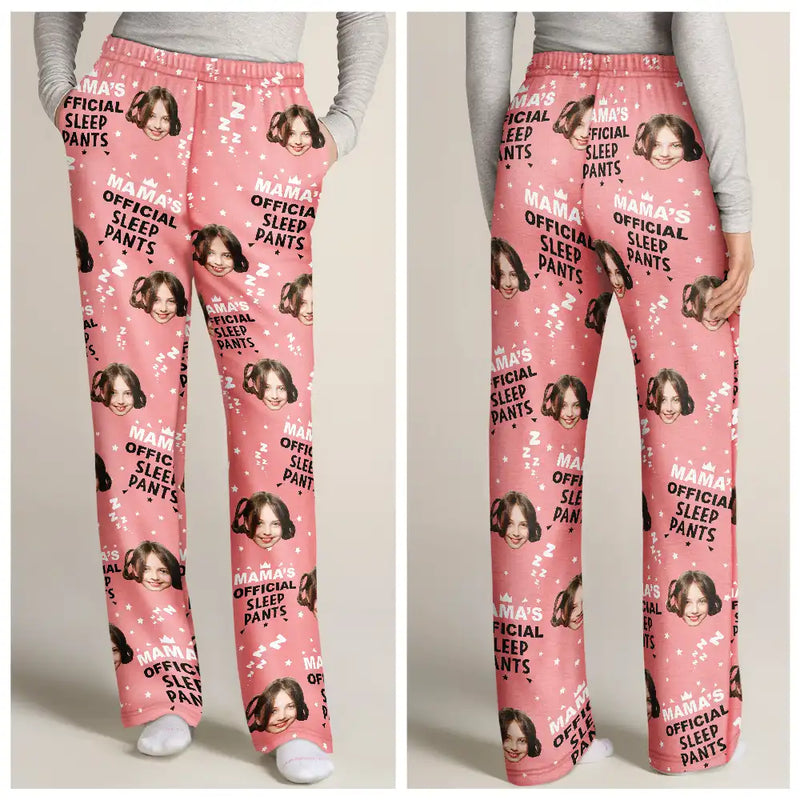 Gift For Mother,Gift For Grandma,Funny - Custom Photo Mama's Official Sleep Pants - Personalized Pajama Pants