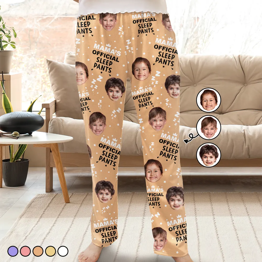 Gift For Mother,Gift For Grandma,Funny - Custom Photo Mama's Official Sleep Pants - Personalized Pajama Pants