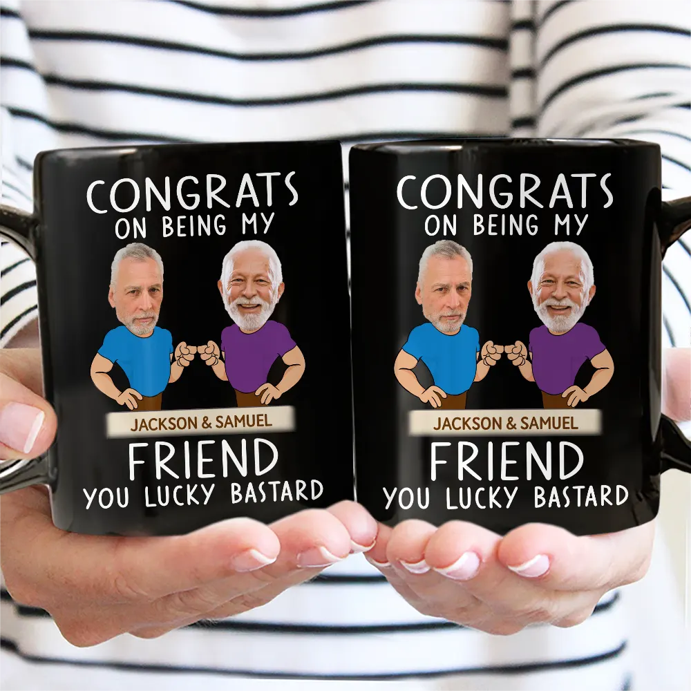 Gift For Brothers, Gift For Bestie, Gift For Men - Custom Photo Congrats On Being My Brother You Lucky Man Funny Friend - Personalized Mug