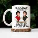 Gift For Brothers, Gift For Bestie, Gift For Men - Custom Photo Congrats On Being My Brother You Lucky Man Funny Friend - Personalized Mug