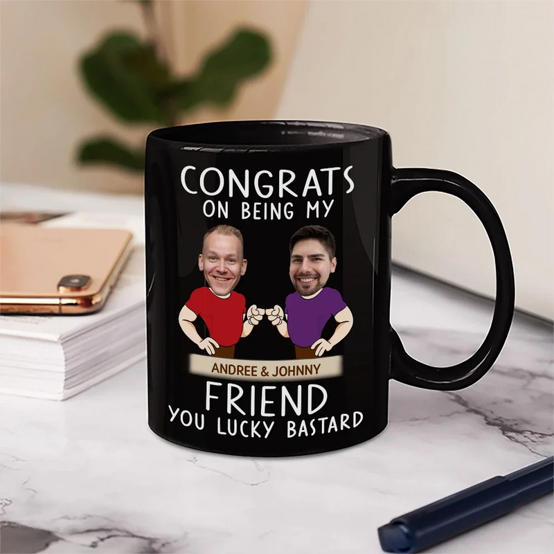 Gift For Brothers, Gift For Bestie, Gift For Men - Custom Photo Congrats On Being My Brother You Lucky Man Funny Friend - Personalized Mug