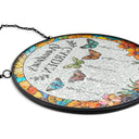 Gift For Grandma, Gift For Mother - Grandma's Garden Butterflies - Personalized Stained Glass Window Hanging Suncatcher