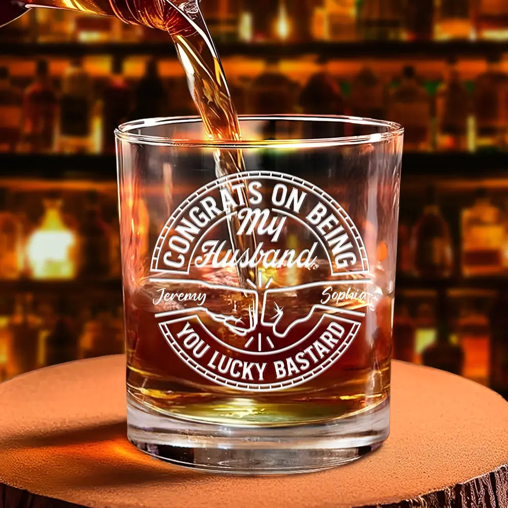 Gift For Brothers,Gift For Bestie,Gift For Men,Funny - Congrats On Being My Brother You Lucky Man - Personalized Whiskey Glass