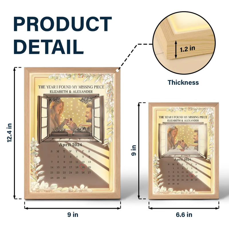 Dessin au crayon photo personnalisé Couple L'année de notre mariage Light Painting - Cadre photo lumineux personnalisé