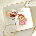 Birth Month Flowers Butterflies Woman Bloom Where You're Planted - Personalized Ring Dish