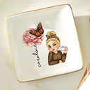 Birth Month Flowers Butterflies Woman Bloom Where You're Planted - Personalized Ring Dish