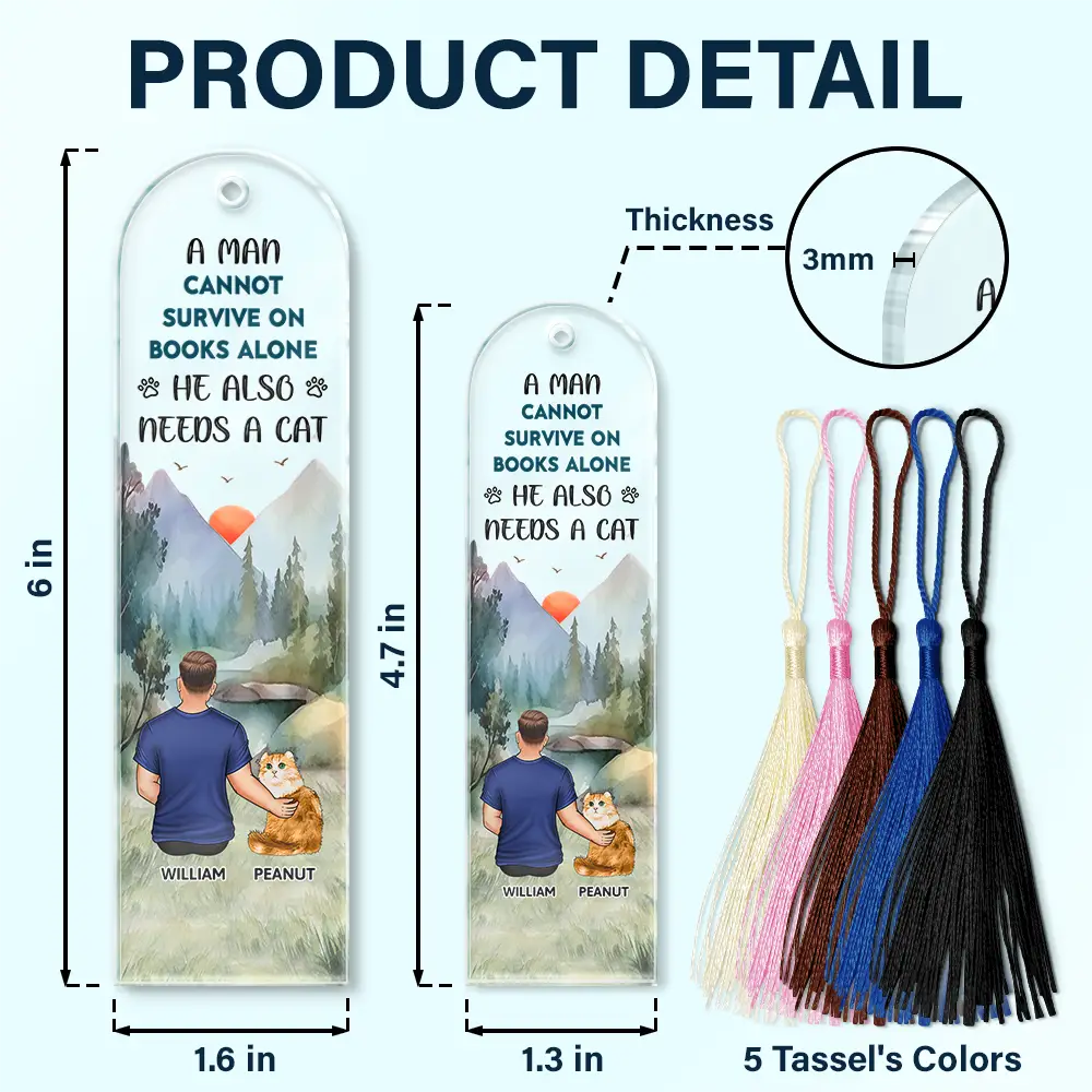 Reading,Pet Mom,Pet Dad,Funny - A Woman Cannot Survive On Books Alone She Also Needs A Dog - Personalized Acrylic Bookmark