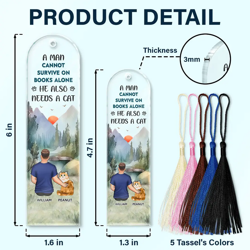Reading,Pet Mom,Pet Dad,Funny - A Woman Cannot Survive On Books Alone She Also Needs A Dog - Personalized Acrylic Bookmark