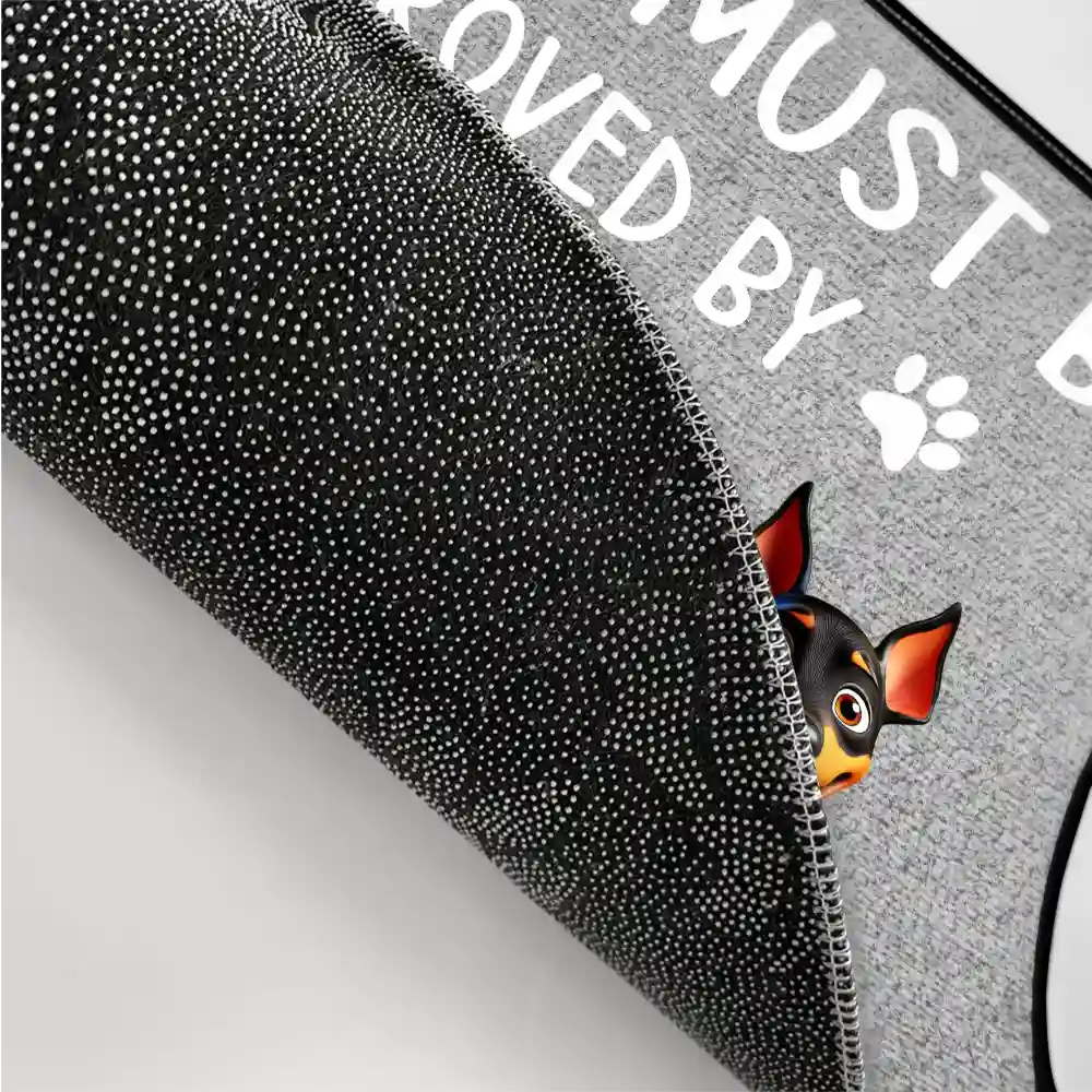 Pet Lovers, Dog Mom, Dog Lovers, Dog Dad - Visitors Must Be Approved By Dogs 3D Effect - Personalized Doormat
