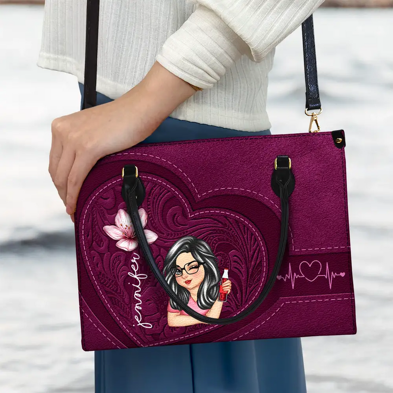 Gift For Women, Gift For Mother, Gift For Grandma, Gift For Yourself - Birth Flowers Bloom Where You're Planted Woman Mom Grandma - Personalized Leather Bag