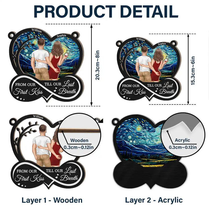 Gift For Couples,Gift For Husband,Gift For Wife,Love - Back Couple You & Me We Got This Till Our Last Breath - Personalized Window Hanging Suncatcher Ornament