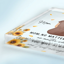 Gift For Mother,Mom - Daughters (Adult),Love,Gift For Daughter - No Matter Where We Go Mom Daughter - Personalized Square Shaped Acrylic Plaque