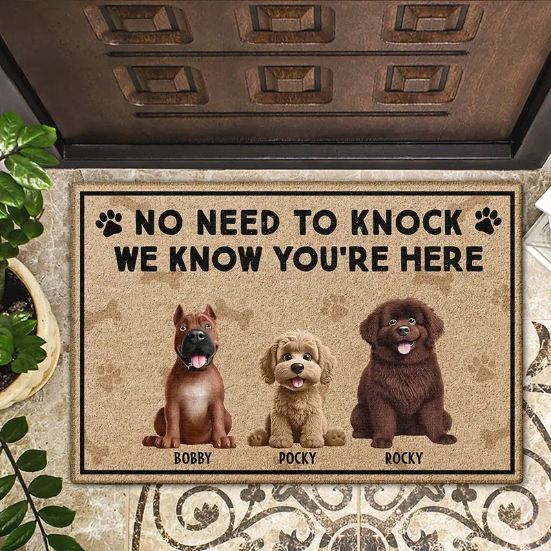 Dog Lovers, Pet Lovers - Just So You Know There's Like A Bunch Of Dogs In Here - Personalized Doormat