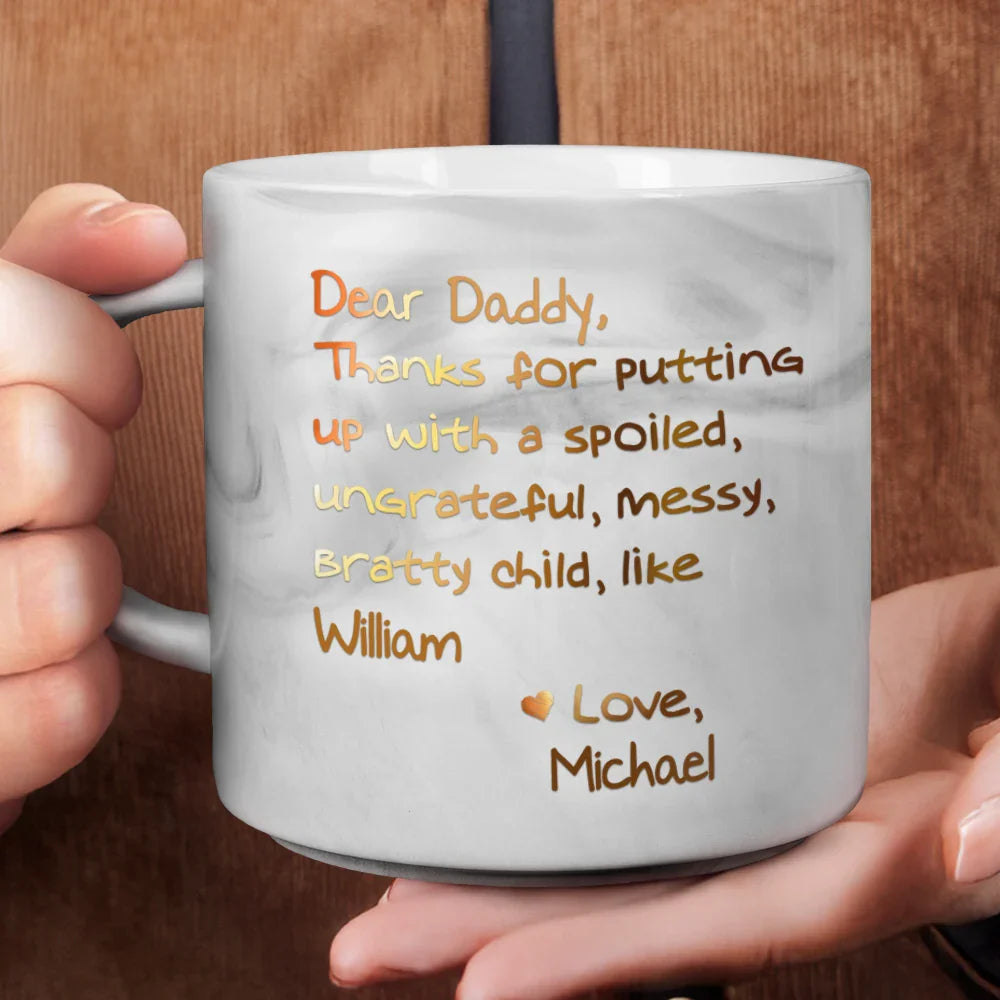 Gift For Mother - Mom Thanks For Putting Up With My Sibbling From Favorite Child - Personalized Marble Mug