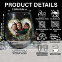 Gift For Mother,Custom Photo,Funny - Custom Photo Mom Thanks For Putting Up With My Sibling - Personalized Stemless Wine Glass