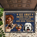 Dog Lovers, Funny - Go Away Unless You Have Alcohol And Dog Treats - Personalized Doormat