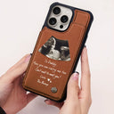 Happy,Expecting Dad,New baby,New Dad,Gift For Father - Custom Photo To Daddy Now You Can Carry Me Too - Personalized Leather Flip Wallet Phone Case