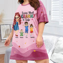 Gift For Grandma,Love,Gift For Mother - Living That Grandma Life - Personalized Women's Sleep Tee