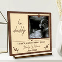 Expecting Dad,Pregnant Mom,Love,Gift For Grandparents,Parents,Gift For Father,Gift For Mother - Custom Photo I Can't Wait To Meet You Expecting Parents Grandparents - Personalized Custom Shaped 2-Layered Wooden Plaque