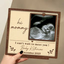 Expecting Dad,Pregnant Mom,Love,Gift For Grandparents,Parents,Gift For Father,Gift For Mother - Custom Photo I Can't Wait To Meet You Expecting Parents Grandparents - Personalized Custom Shaped 2-Layered Wooden Plaque
