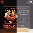 Gift For Mother,Love,Custom Photo - Custom Photo Calendar The Day You Became My Mother - Personalized 3D Led Light Wooden Base