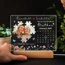 Gift For Mother,Love,Custom Photo - Custom Photo Calendar The Day You Became My Mother - Personalized 3D Led Light Wooden Base