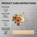 Gift For Mother,Love,Custom Photo - Custom Photo Calendar The Day You Became My Mother - Personalized 3D Led Light Wooden Base