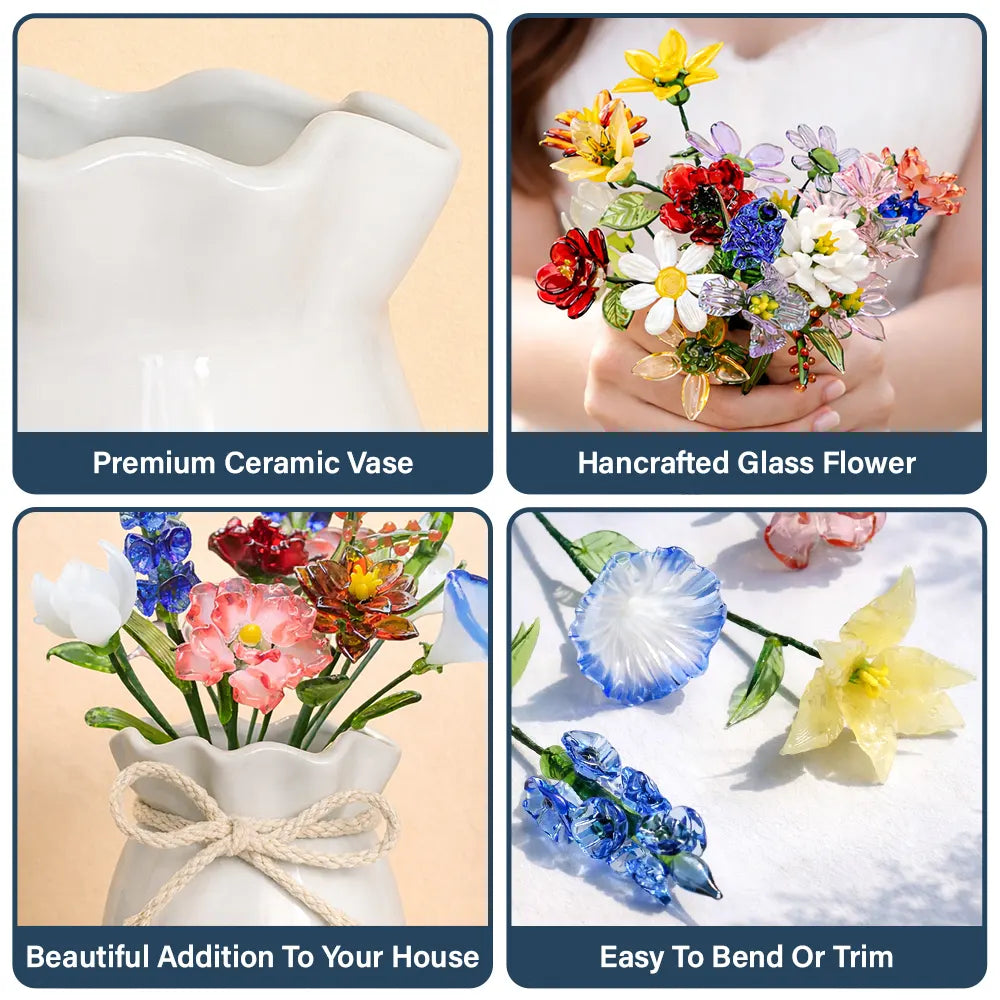 Gift For Yourself,Gift For Women,Happy - Blooming In Love Home Decor - Personalized Glass Birth Month Flower