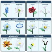 Gift For Yourself,Gift For Women,Happy - Blooming In Love Home Decor - Personalized Glass Birth Month Flower