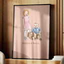 Gift For Husband,Gift For Wife,Parents,Family,Gift For Grandparents,Gift For Sibling,Happy,Non-Eng,Photo - Colored Pencil - Custom Photo Colored Pencil Sketch Happy Family Dad Mom Kid Pet - Personalized Poster