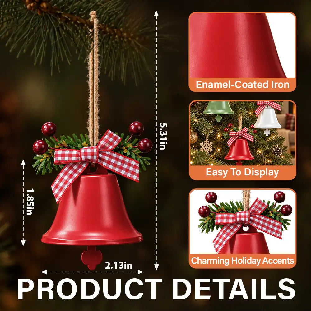 Christmas,Custom Text,Family,Happy,Indoor Decor - Family Christmas Gift - Personalized Tree Hanging Decoration Bell Ornament