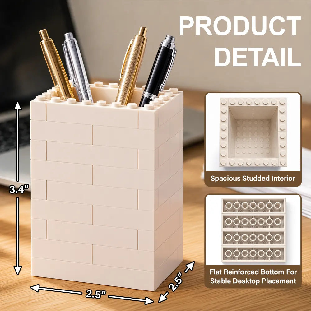 Reading,Gift For Yourself,Gift For Women,Icon,Happy - Birth Month Flower With Name - Personalized Building Block Pen Holder