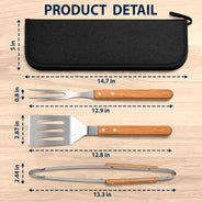 Gift For Father,Gift For Grandpa,Grandpa's Hobby,Dad's Hobby,Grilling,Non-Eng,Photo,Icon,Humorous - Custom Photo Daddy's Grilling Buddies - Personalized BBQ Tool Set With Storage Bag