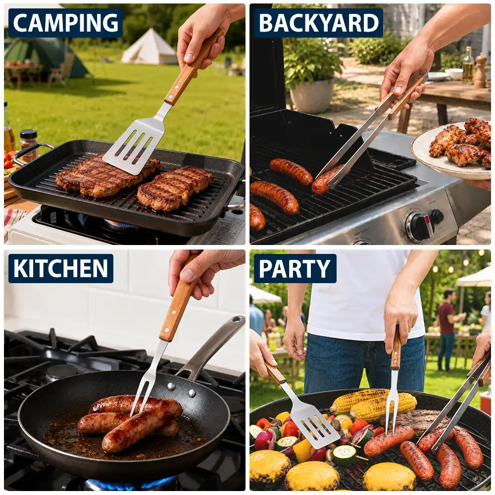 Gift For Father,Gift For Grandpa,Grandpa's Hobby,Dad's Hobby,Grilling,Non-Eng,Icon,Proud - Best Flippin Dad Ever - Personalized BBQ Tool Set With Storage Bag