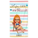 Life Is Better At The Beach Color Striped - Gift For Her, Him, Besties, Family - Personalized Custom Beach Towel