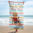 Life Is Better At The Beach Color Striped - Gift For Her, Him, Besties, Family - Personalized Custom Beach Towel
