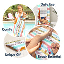 Life Is Better At The Beach Color Striped - Gift For Her, Him, Besties, Family - Personalized Custom Beach Towel