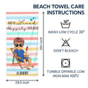 Life Is Better At The Beach Color Striped - Gift For Her, Him, Besties, Family - Personalized Custom Beach Towel