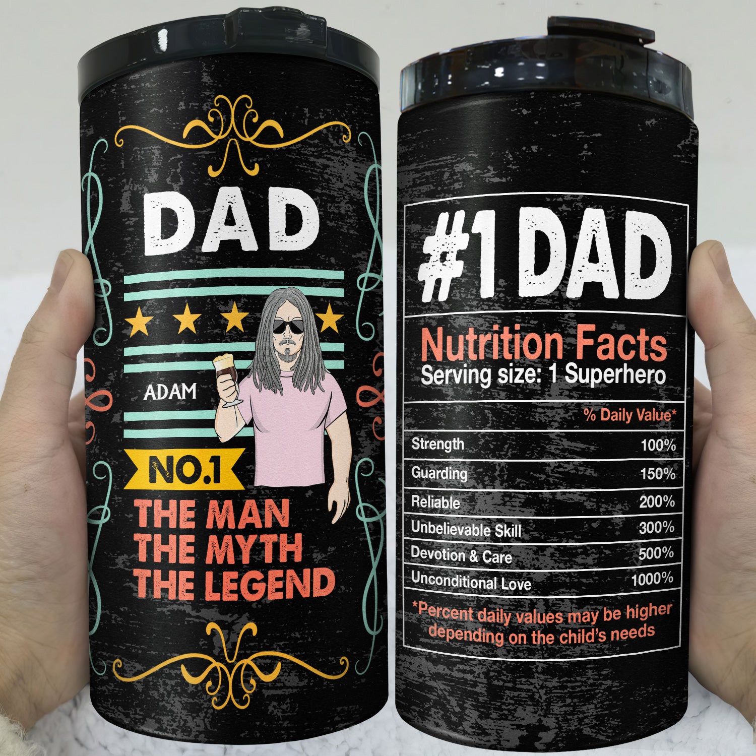 Personalized Tall Can Cooler for Grandpa Energy Drink Can Holder