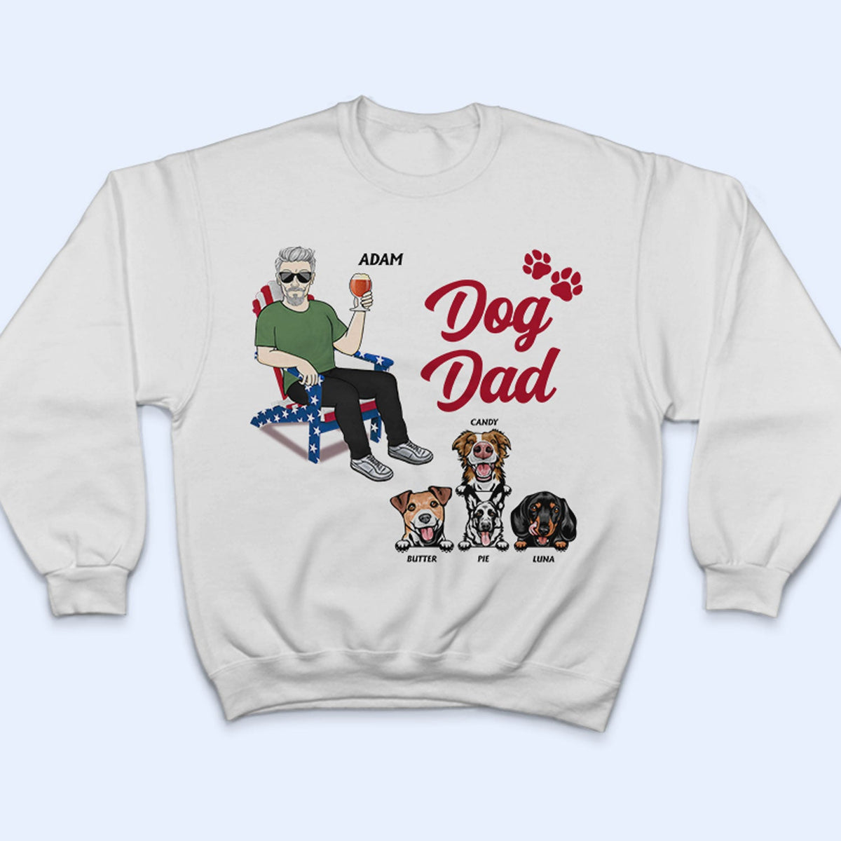 Dog Dad - Gift For Father, Dad, Grandpa, Dog Lovers - Personalized Custom T Shirt